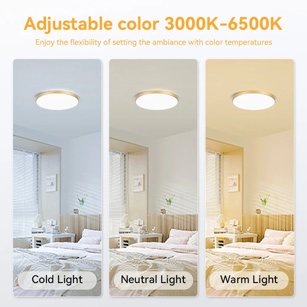 LED Ceiling Lights for bathroom IP44 Waterproof Indoor Kitchen Light AC165-265V 18W/30W/40W Bedroom Ceiling Lamp For Home Panel