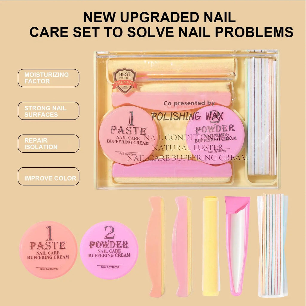 Nail Manicure Kit With Buffer Shine Pedicure Kit Natural Nail Prep Set For Women Girls Beginner Home Salon Daily Party
