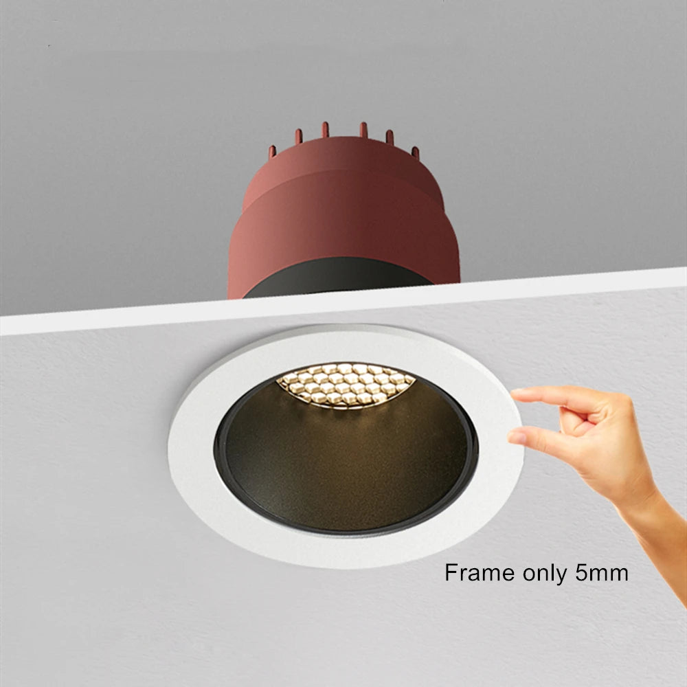 Anti-glare LED Recessed Downlights Dimmable 7W 12W 15W LED Ceiling Spotlight Single Downlight 220V Indoor Lighting Fixture