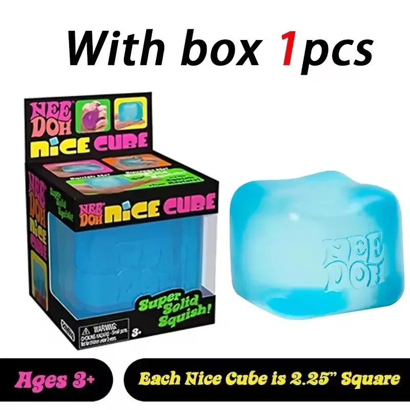 Needoh Nice Cube Sensory Stress Reliever Fidget Tool for Anxiety &Focus Desk Sensory Cube for Adults & Anti-Anxiety Squeeze Kids