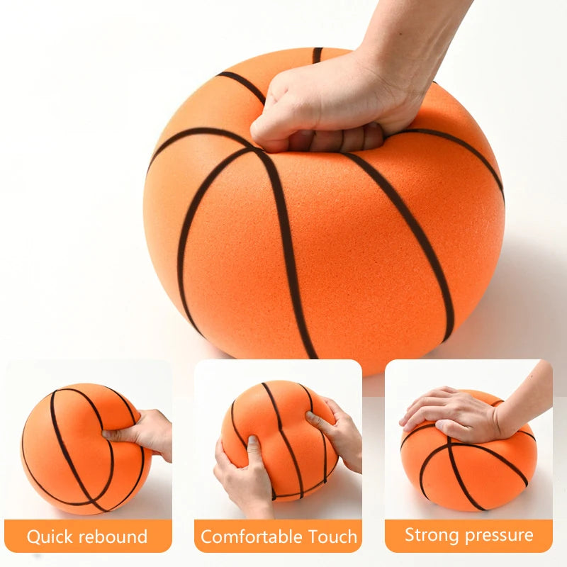 【YY26】18/21/24cm Bouncing Mute Ball Indoor Silent Basketball With Hoop High-Resilience Lightweight Mini Basketball Kids Gifts