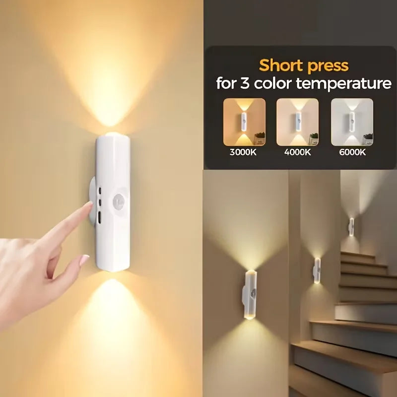 Motion Sensor Smart LED Light Bar - Wall-Mounted Dimmable USB Lighting for Stairs Hallway Bedroom Home Use