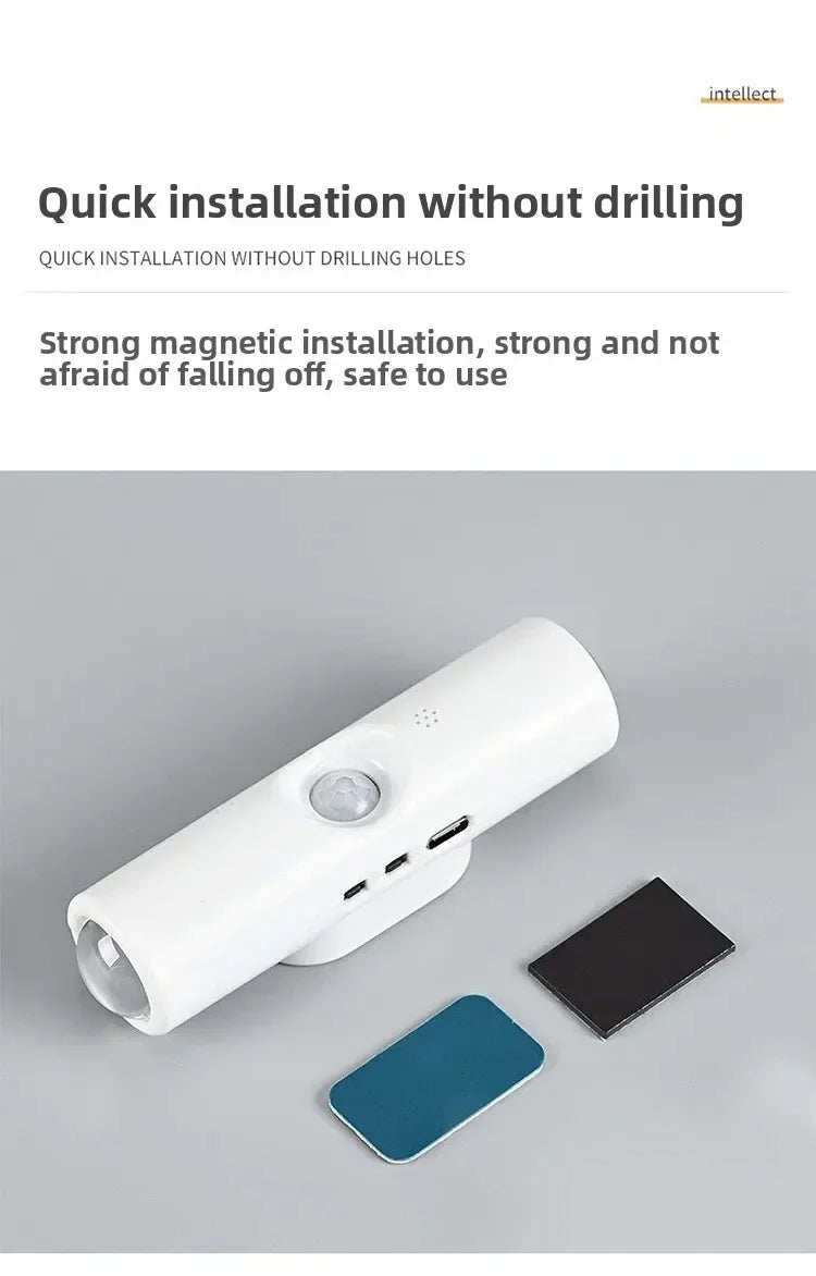 Smart, RGB, dual, head, motion, sensor, wall, lamp, charging, magnetic, night, light, spotlight, bedroom, closet, garden, room,