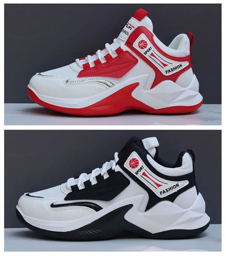 Men's Breathable Basketball Shoes Sport Outdoor Sneakers Cushioning Basketball Sneakers Men's High-top Breathable Athletic Shoes