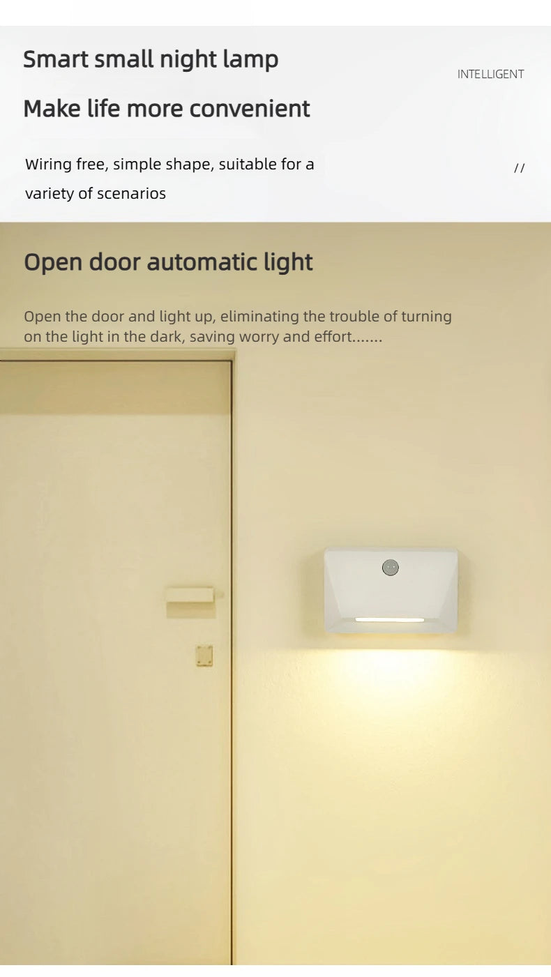 Smart Motion Sensor LED Wall Light - 2200mAh USB-C Fast Charge, 3 Adjustable Brightness, Multi-Device Link for Indoor/Outdoor Security Lighting