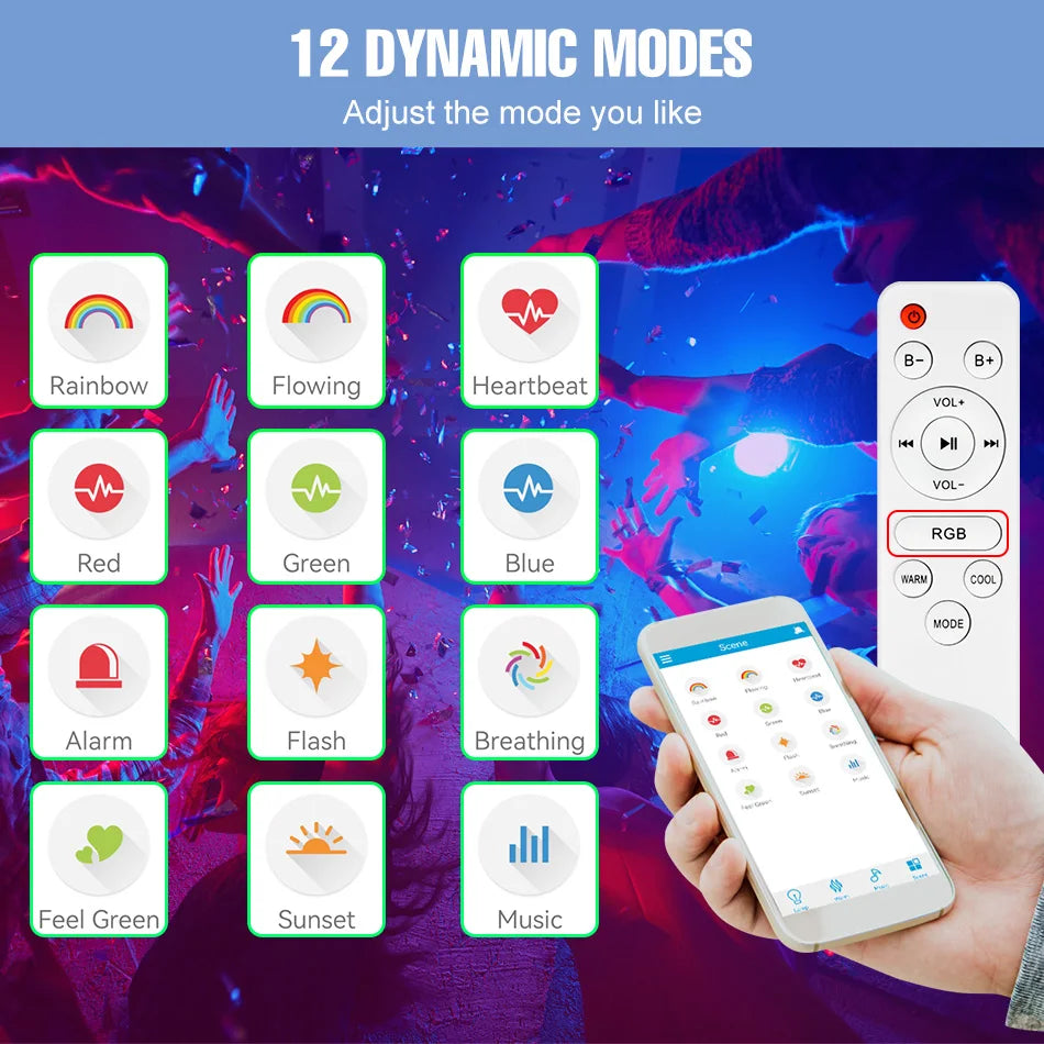 100W RGB Smart Lamp LED Ceiling Lights With Speakers Bluetooth Connection APP Remote Control For Home Bedroom Decoration Party