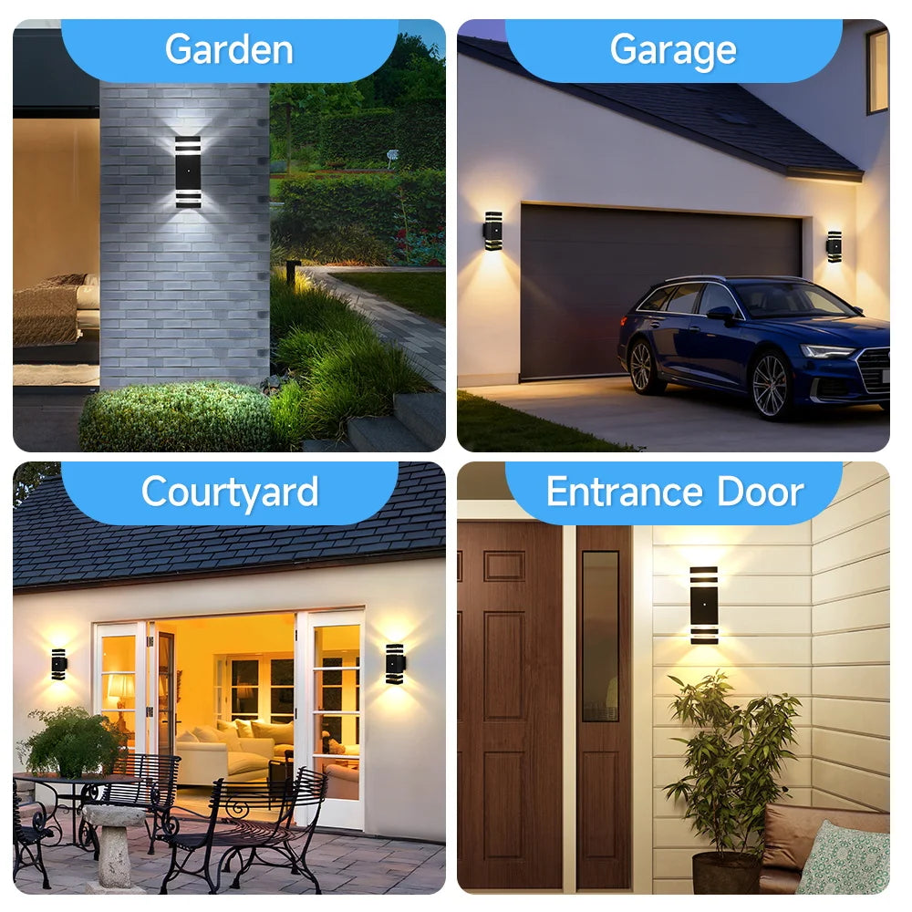 Smart Wall Lights Motion Sensing Outdoor Led Wall Lamps Waterproof 110v 220v For Porch Lamps Backyard Garden Garage Decor