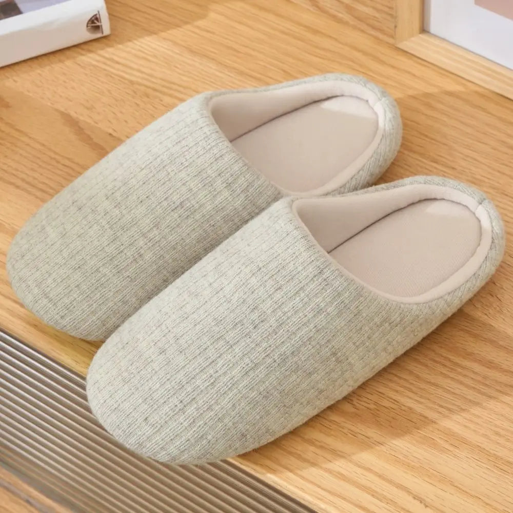 Soft Sole Silent Cotton Slippers Simple Anti-slip Indoor Slippers Women Japanese Style House Shoes Closed-toe slippers Couple