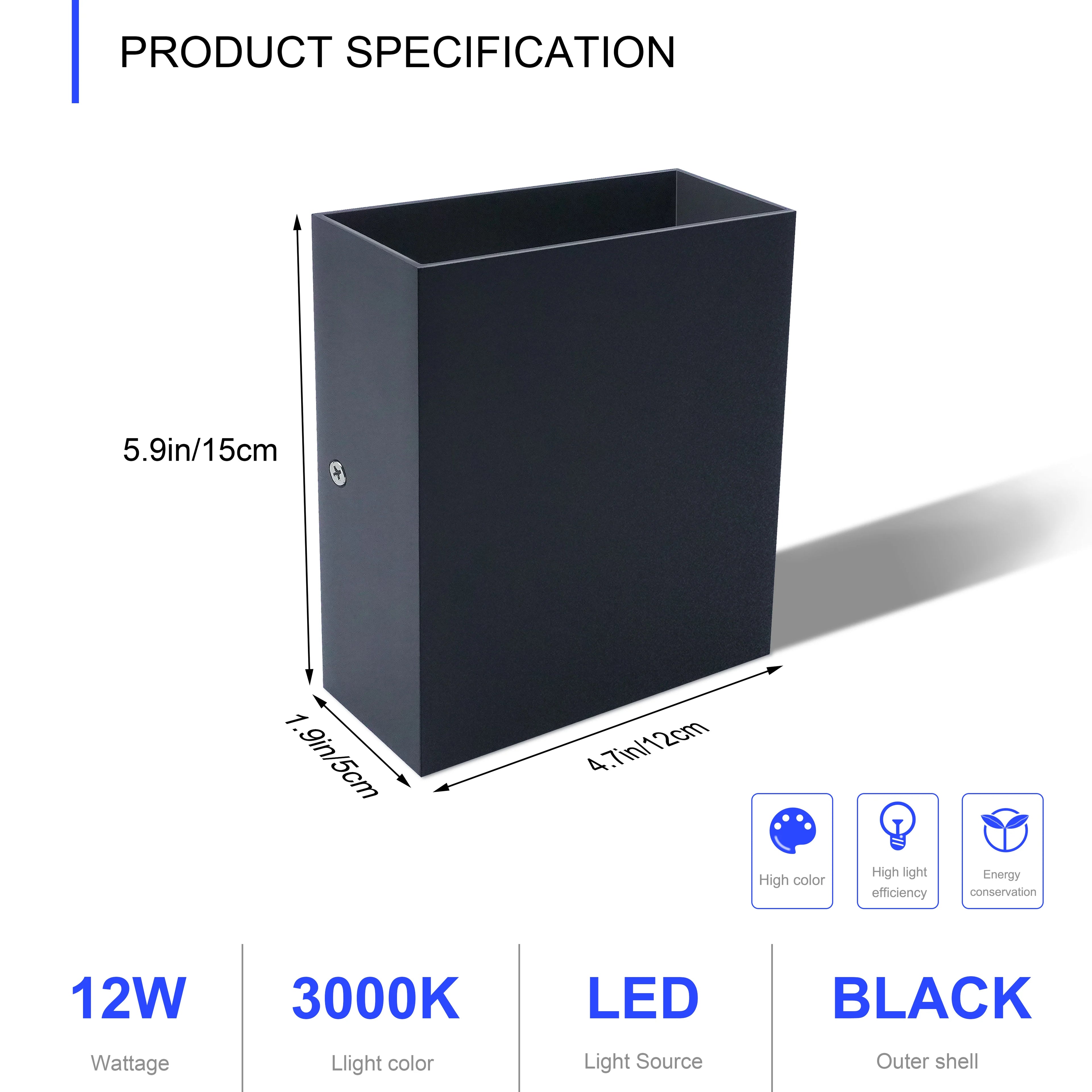 Modern LED Indoor Wall Lights 12W Up And Down Wall Mounted Lamp Living Room Corridor Bedroom Decoration Sconces