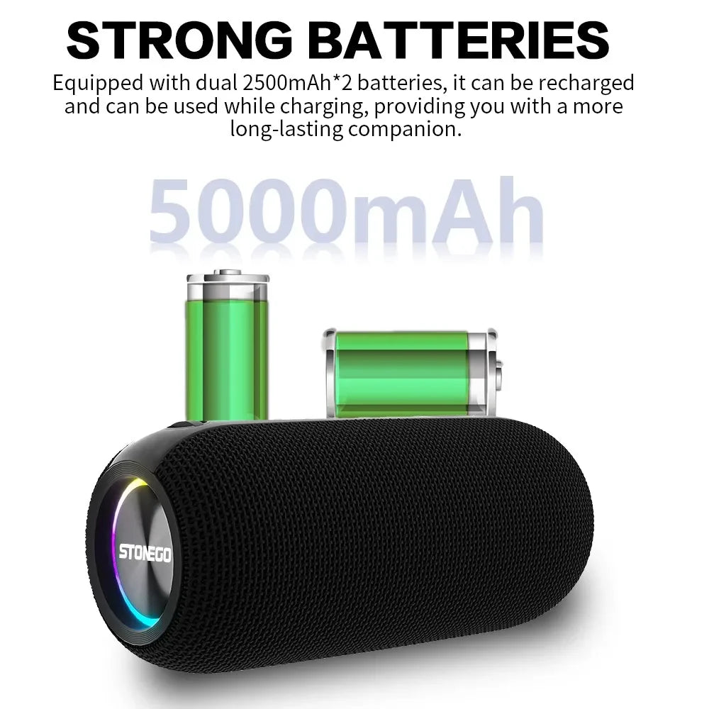 Wireless Bluetooth Speakers Portable Punk Style Dual Speakers Transparent LED TWS Bass Diaphragm Sound