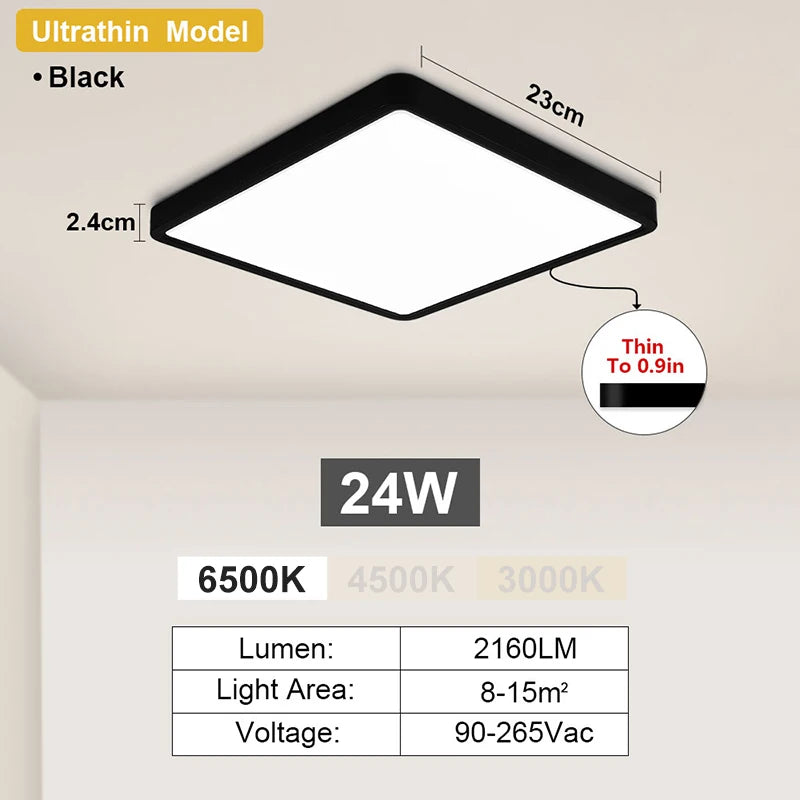 23/30cm Modern LED Ceiling Light Waterproof Dustproof Triple Proof for Kitchen Bedroom Bathroom Living Room Indoor Home Lighting