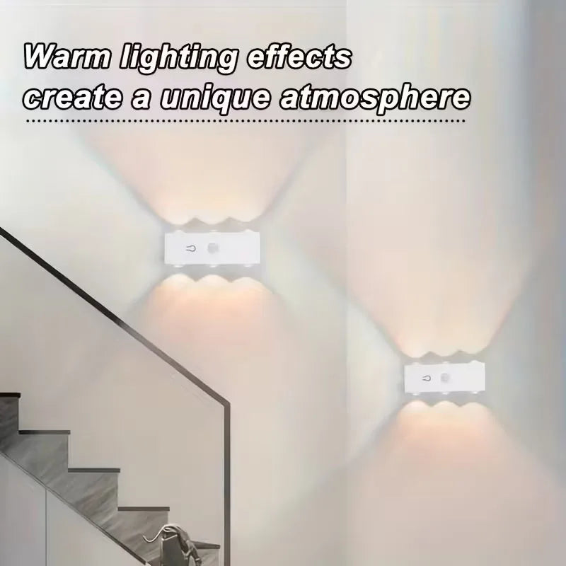 Smart Magnetic LED Wall Lamp with Motion Sensor Night Light 3 Color/Multicolor USB-Powered for Bedroom Living Office Wardrobe
