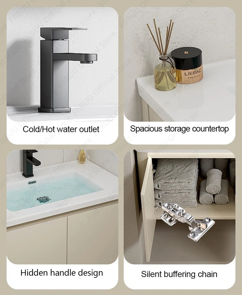 Modern Bathroom Vanity Wall Mounted Bathroom Storage Cabinet, High-Definition Mirror Integrated Bathroom Furniture Accessories