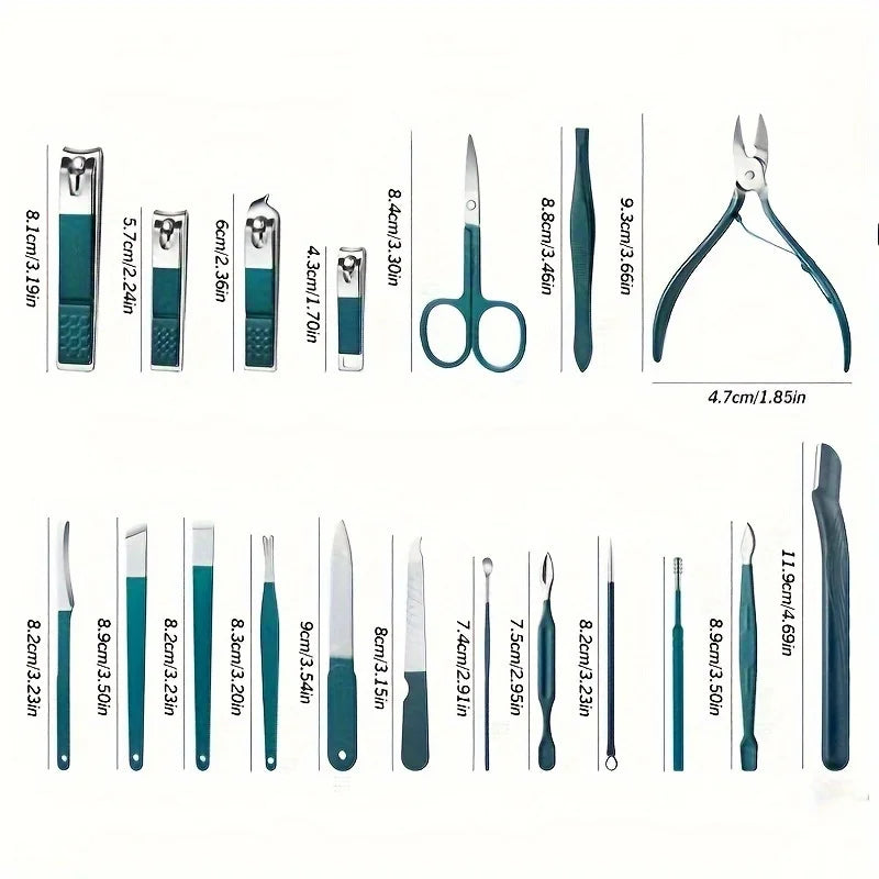 Professional 7-18 Piece Nail Care Kit Stainless Steel Manicure Nail Clippers High Aesthetic Value Portable and Practica Tools