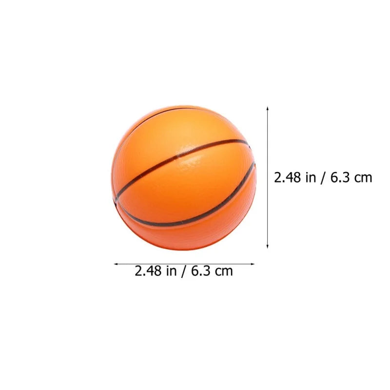 12Pcs 6.3cm Foamed Basketball Stress Balls Kids Stress Balls Toys Stress Balls Foam Rubber squeeze Anti Stress Toy Balls Soccer