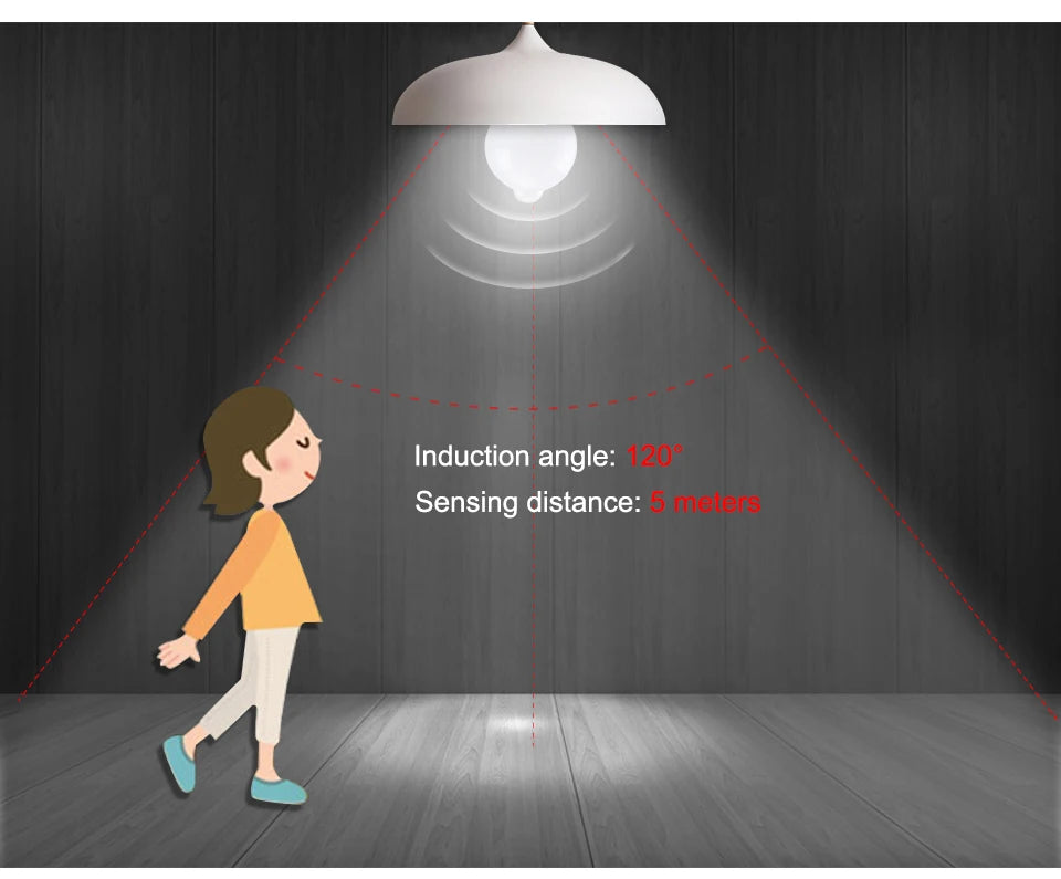 Motion Sensor Night Light Bulbs E27 B22 Motion Activated Dusk to Dawn Security Bulb Night Lamp for Garage Porch Stairs Hallway