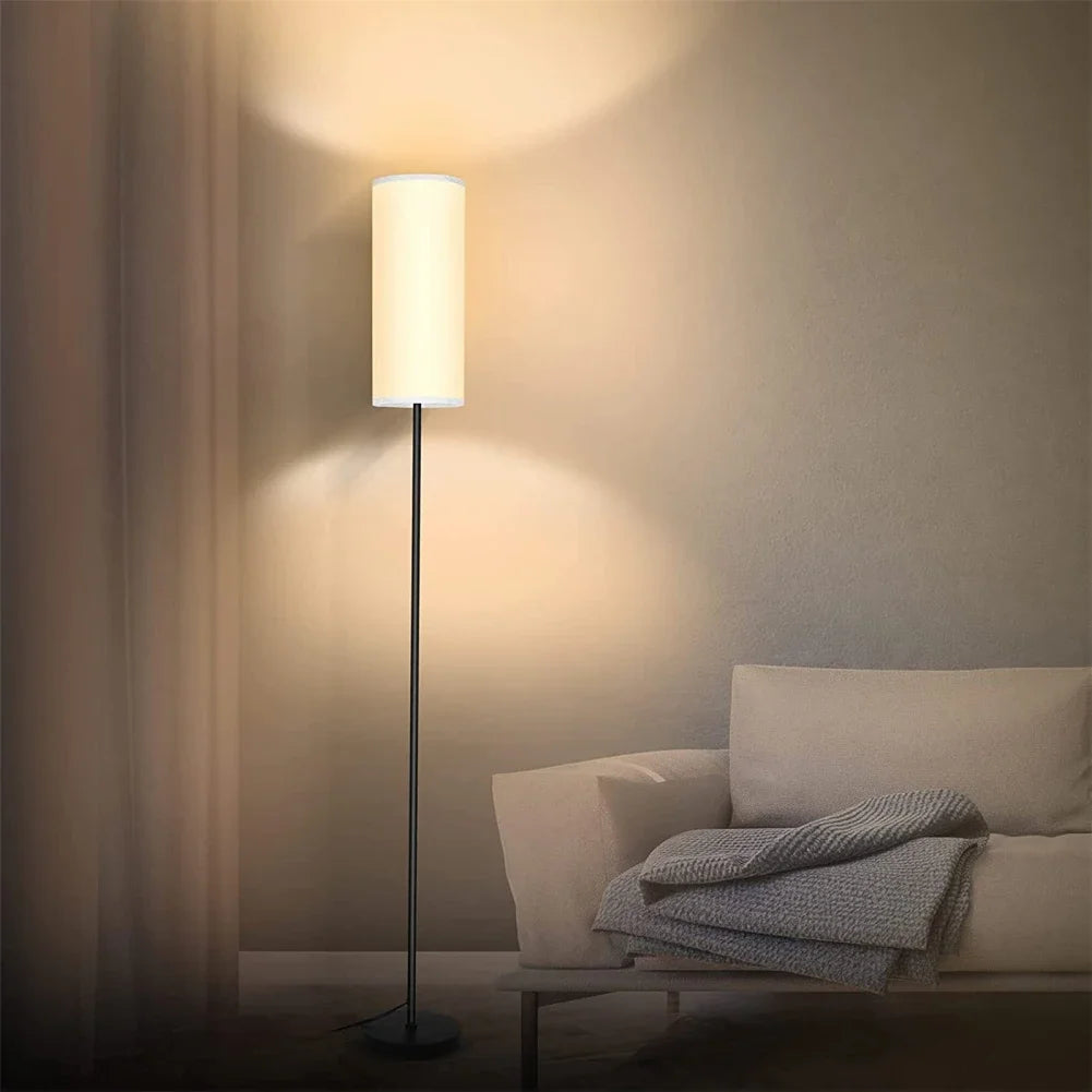 Smart LED Floor Lamp, Dimmable Standing Lamp for Living Room, Bedroom, Gaming ,LED Bulb with Lampshade, Modern Tall Lamp (White)