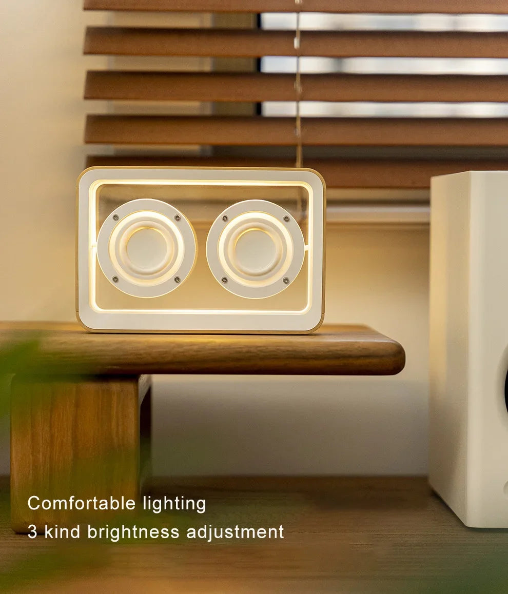Creative Transparent Bluetooth Speaker with Dual Horn Clear Sound Quality Desktop Decoration Home Mini Audio Reading Light