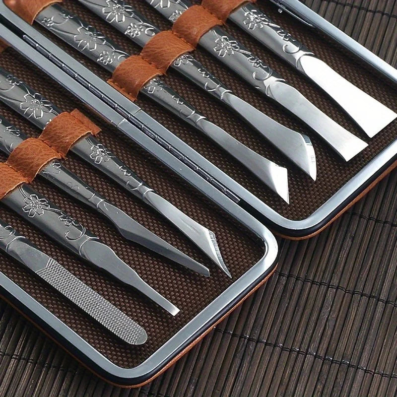 Professional Pedicure Tools Set Manicure Knife Kit Stainless Steel Toe Pedicure Knife Nail Clipper Feet Scraper Dead Skin Remove
