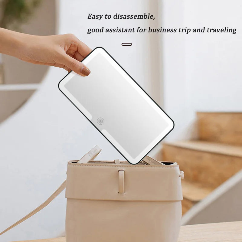 LED detachable car vanity mirror with light - convenient passenger side interior vanity mirror, car mirror hanging accessory