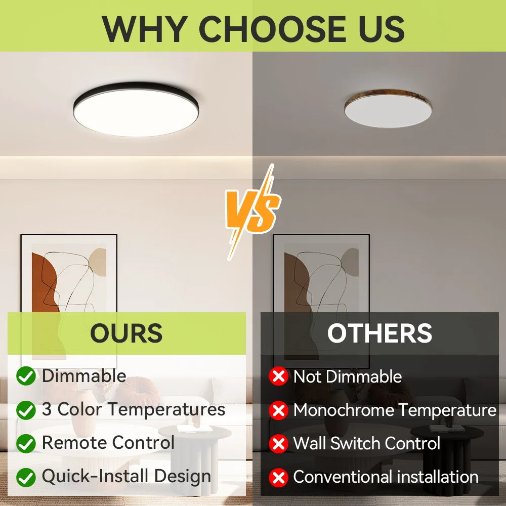 Smart Led Ceiling Light 30W 40W 50W Dimmable Modern Led Ceiling Lamps with Remote Control Led Lights for Room Living Room