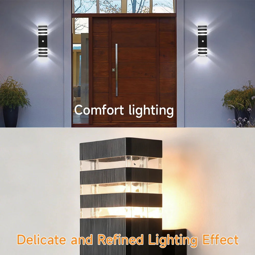 Smart Wall Lights Motion Sensing Outdoor Led Wall Lamps Waterproof 110v 220v For Porch Lamps Backyard Garden Garage Decor