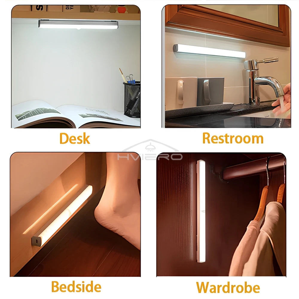 Motion Sensor Night Lights Wireless LED Lamp USB Rechargeable Magnetic For Wardrobe Room Closet Kitchen Aisle lighting Detector