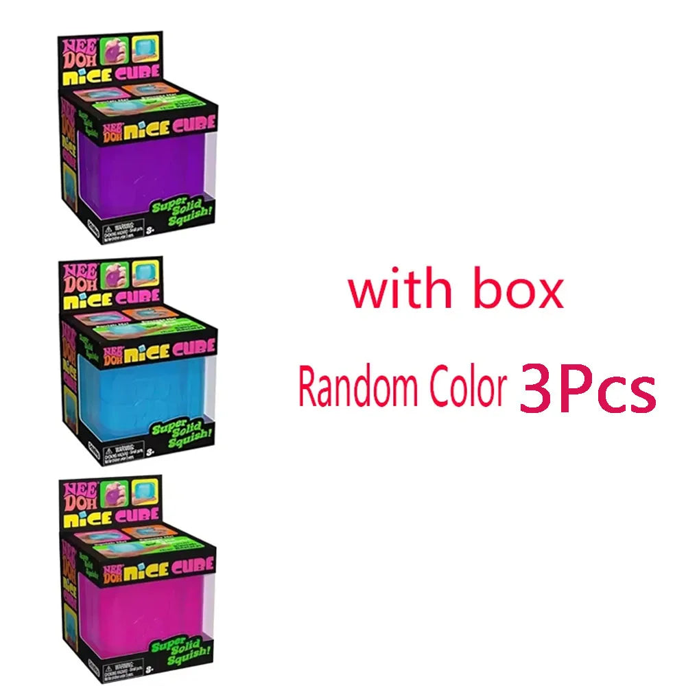 Needoh Nice Cube Sensory Stress Reliever Fidget Tool for Anxiety &Focus Desk Sensory Cube for Adults & Anti-Anxiety Squeeze Kids