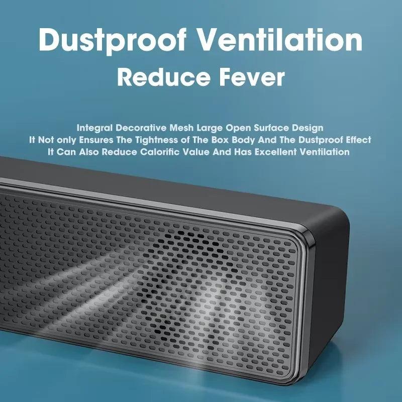 Wired Bluetooth Speaker USB Powered Soundbar Stereo Bass Dual Speaker Home Theater TV PC Laptop Gaming Portable Audio Box