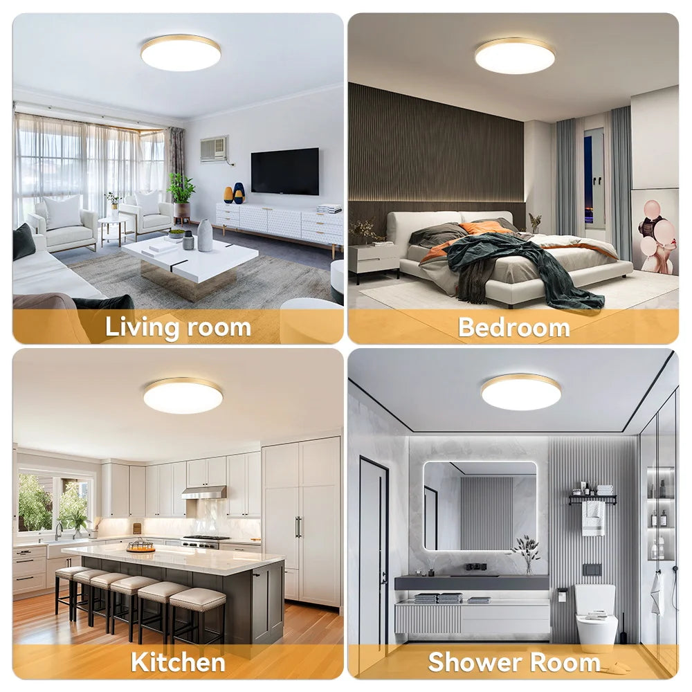 LED Ceiling Lights for bathroom IP44 Waterproof Indoor Kitchen Light AC165-265V 18W/30W/40W Bedroom Ceiling Lamp For Home Panel