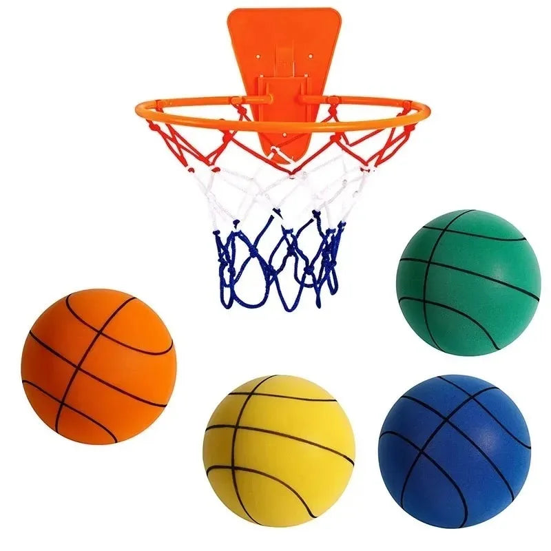 Kids Silent Basketball Quiet High Density Soft PU Foam Squeezable Ball Indoor Mute Bouncing Basketball for Children Sports Toys