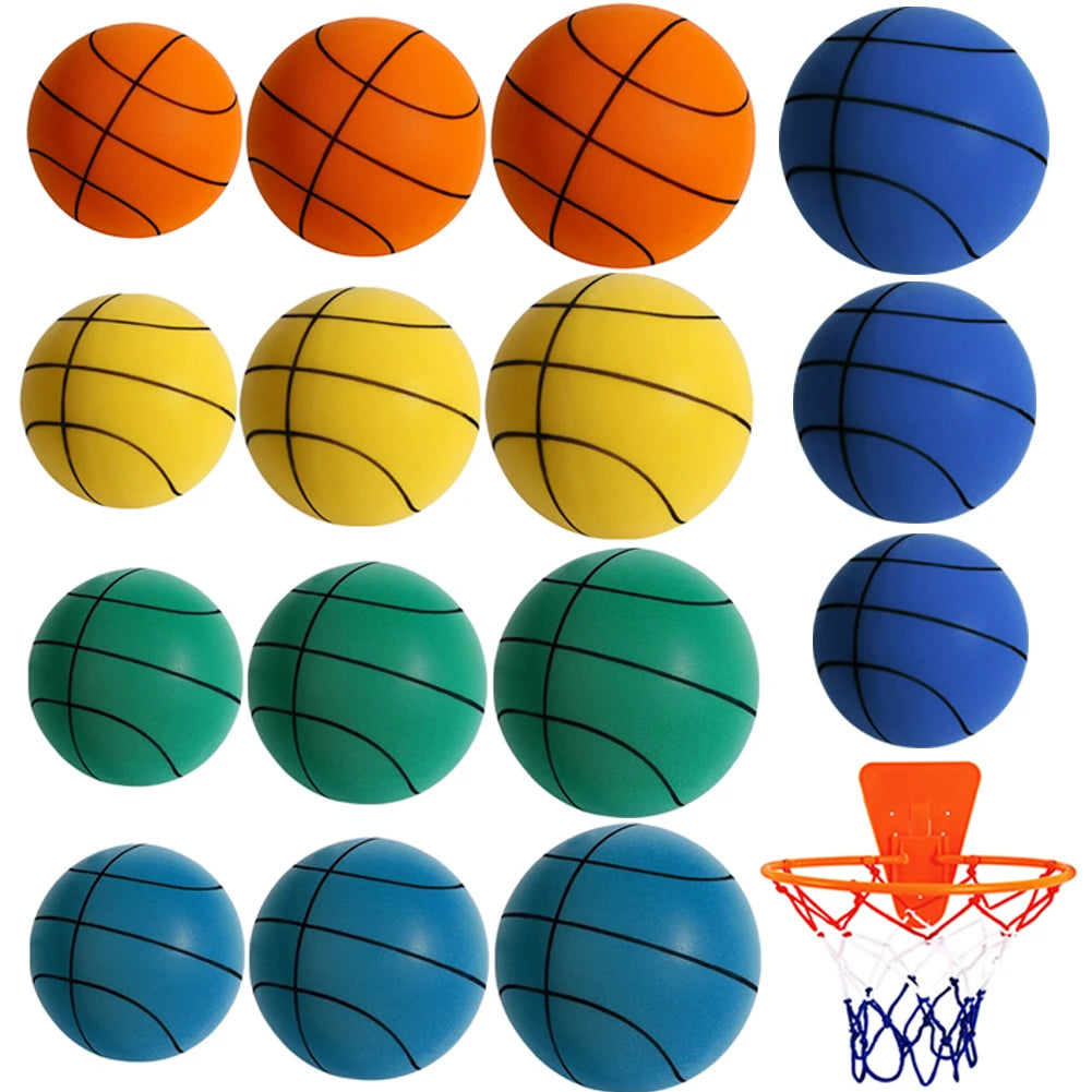Bouncing Mute Ball 18/21/24cm Silent Foam Basketball Indoor Silent Ball Pat Basketball Silent Toddler Toys Air Bounce Basketball