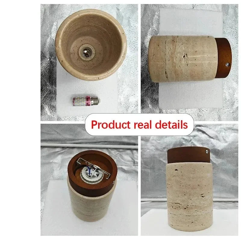 Modern Stone Travertine Ceiling Lamp Bedroom Corridor Flush Mounted Foyer Hallway Staircase Indoor Lighting Fixture Decoration