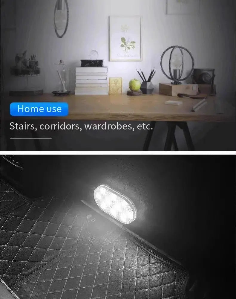 Motion Sensor Led Light 650mAH USB Rechargeable Automatic Induction Sensing Light Wireless Foot Lamp for Car Trunk Door