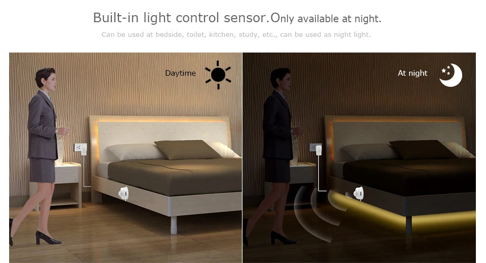 12V Bathroom Mirror Light PIR Motion Sensor LED Strip Light 2835 60led/M Waterproof Smart Night Lamp for Bedroom Bathroom Stair