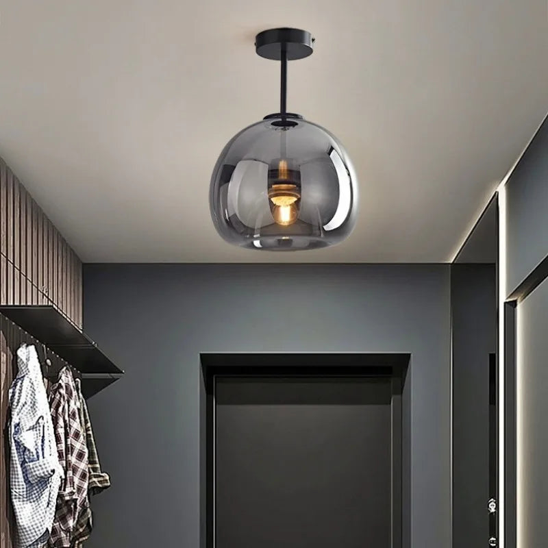 Nordic Modern Glass Ceiling Lamp Bedroom Bedside Restaurant Kitchen Bar Island  Hanging Led Chandelier Lights Indoor Lighting