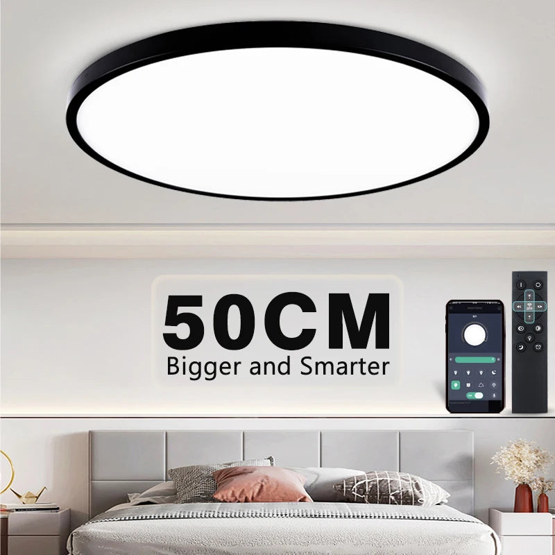 50CM Large Ceiling lamp Smart APP/ Remote Control Dimmable for Bedroom 48W Ceiling Lights AC 110/220V led lights for Living room