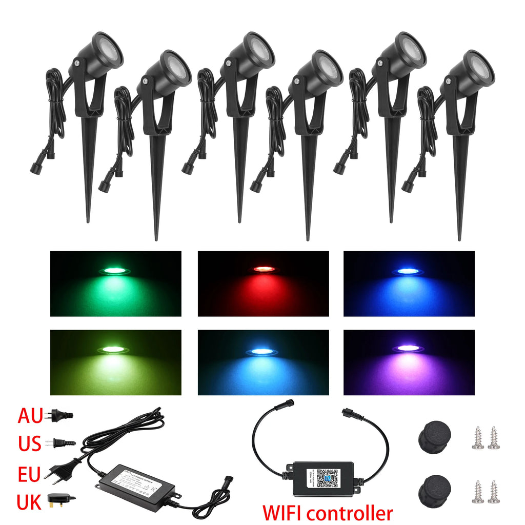 Magic Home/Alexa LED WIFI Smart Lights Pathway Lawn Yard Driverway Landscape Lamps DC12V RGB Function Color Garden Lighting