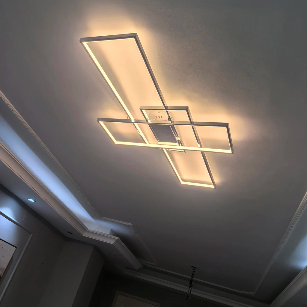 Smart Home Alexa Rectangle Aluminum Modern Led Ceiling Lights For Living Room Bedroom 85-265V White/Black Ceiling Lamp Fixtures