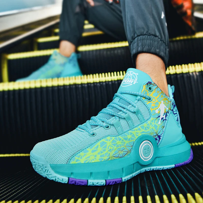 Basketball Shoes Men Field Training Non-slip High-top Luxyry Design Mesh Breathable Sneakers Pro Original Kids Basketball Boots