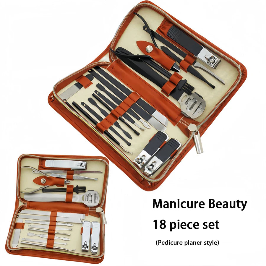 Stainless Steel Nail Care Kit Manicure Set Professional Pedicure Kit Nail Kit  for Women And Men Travel Case Kits Gifts