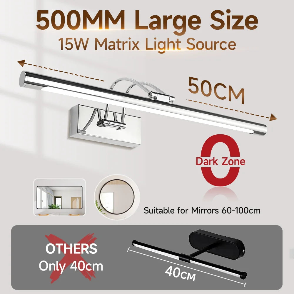 LED Mirror Light vanity Lamp 110-220V 3 Colors Wall Light Mural Spotlights Suitable For Dressing Table