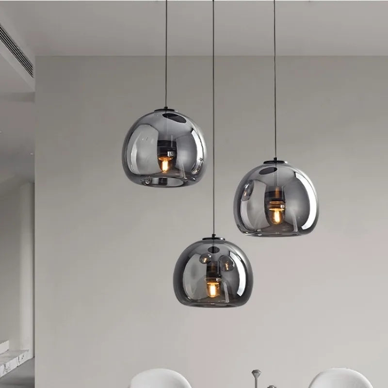 Nordic Modern Glass Ceiling Lamp Bedroom Bedside Restaurant Kitchen Bar Island  Hanging Led Chandelier Lights Indoor Lighting