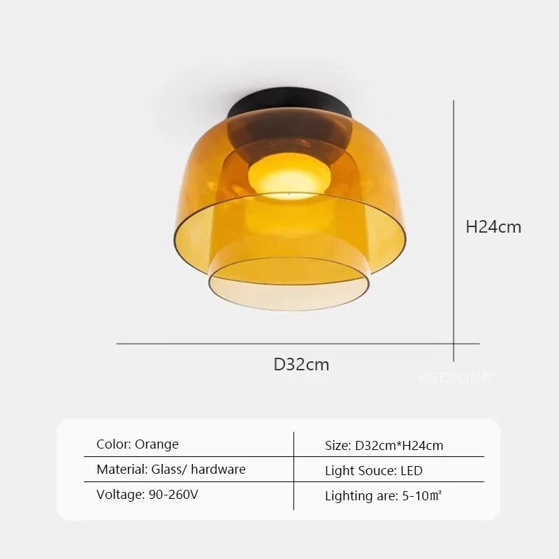 LEVELS Glass Ceiling Lamp Bedroom led Medieval Colourful lamps for Restaurant Creative Dining Room bedroom Balcony hallway Lamps