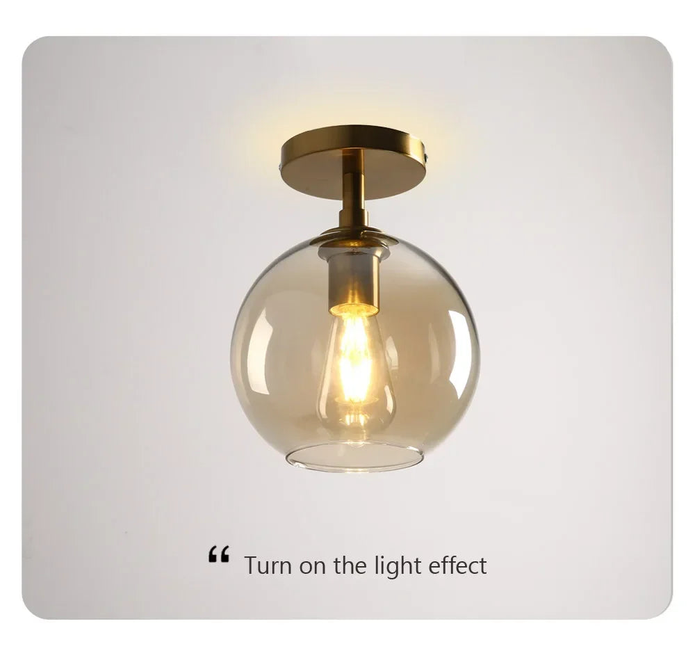 Modern LED Glass Ceiling Light Minimalist Cloakroom Balcony Bedroom Dining Room Lighting Hallway Lamp Indoor Lighting Lampara