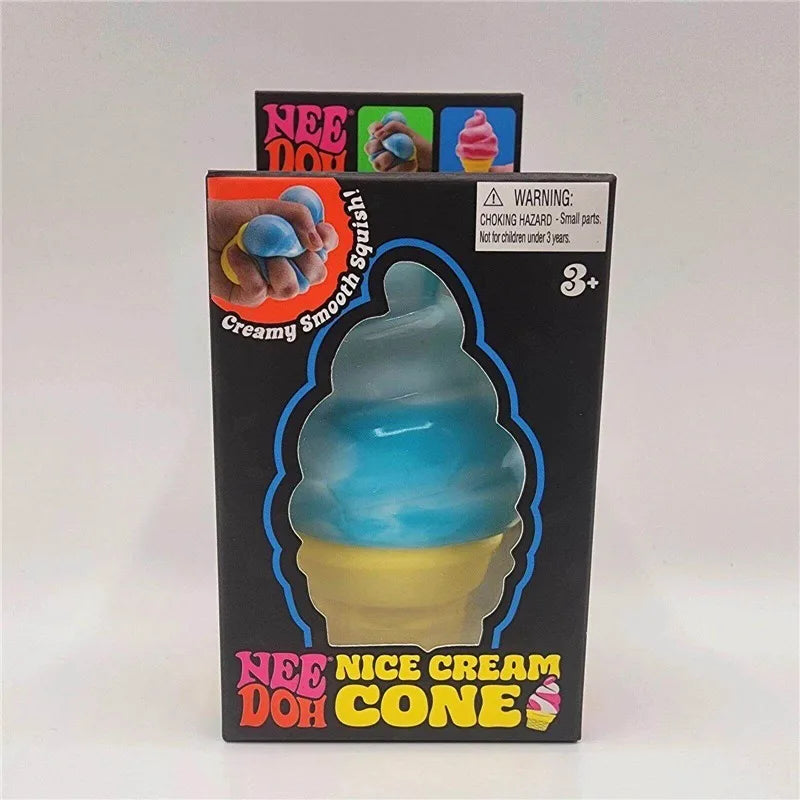 Needoh Nice Cream Cone Sensory Stress Reliever Fidget Toy Anxiety Focus Non-toxic Squeeze Stretch Toy For Adults Kids Gift