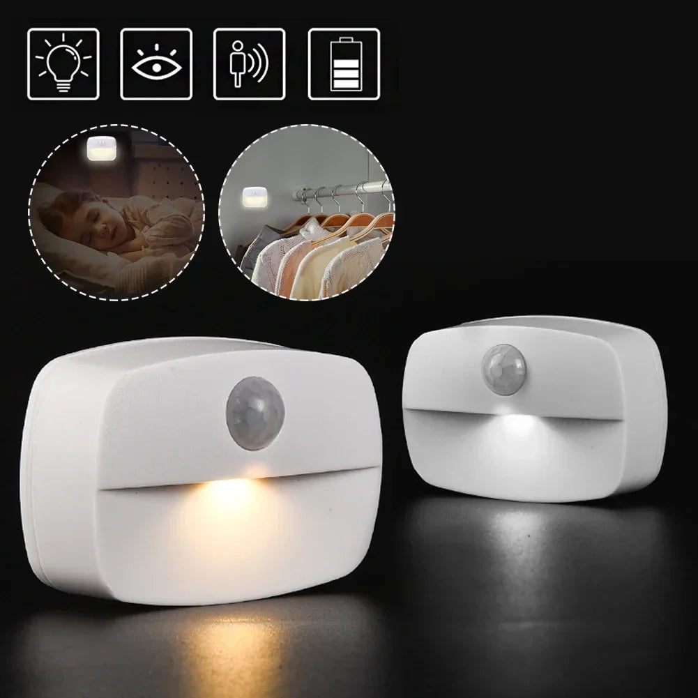 Motion Sensor Smart Led Night Light, Square Lens Eye Protection Bedside Lamp,for Wardrobe,Living Room,Bedroom,Staircase,Camping