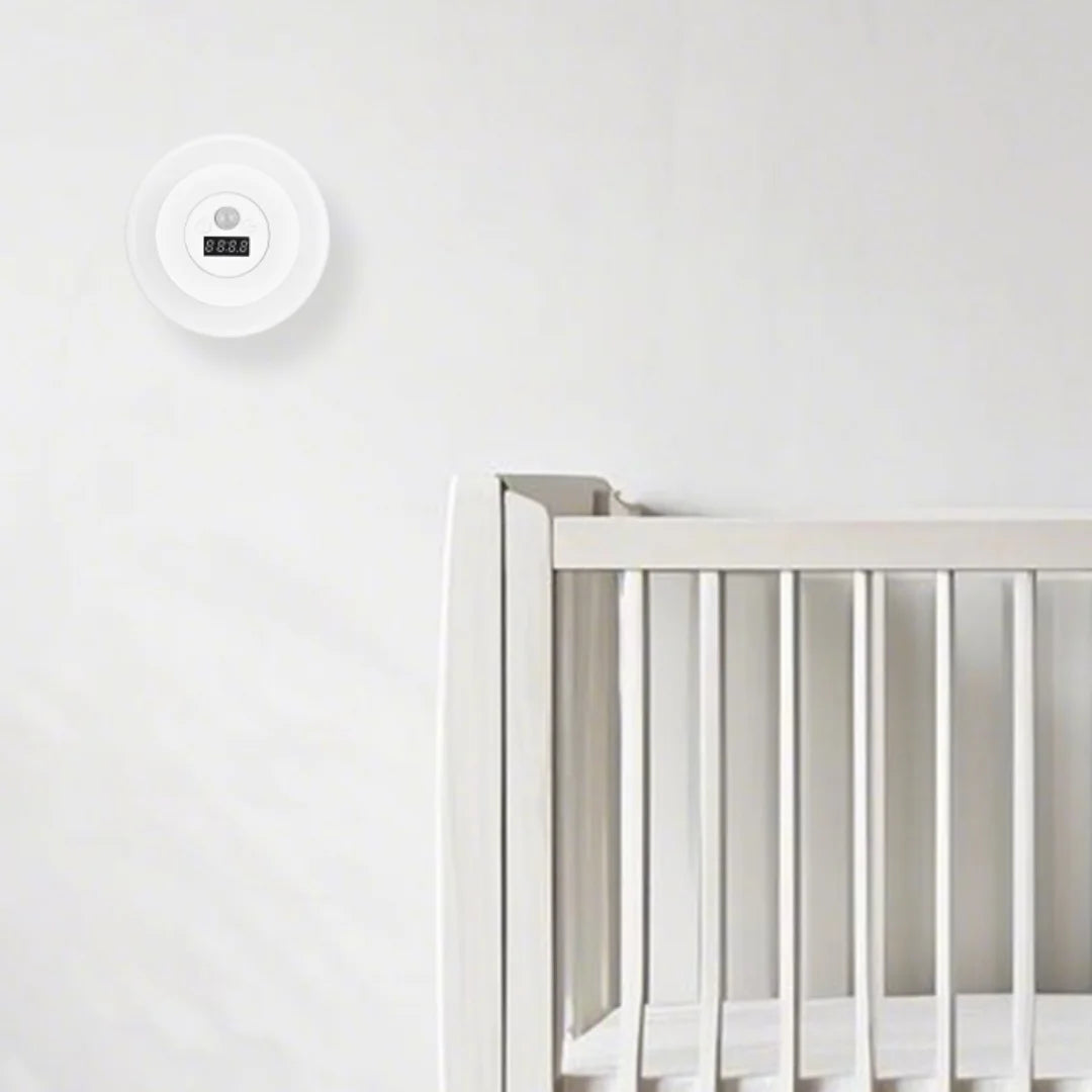 Auto On/Off Smart Sensor Night Light with Clock, Dual Mode Hill & Ambient Light, 3-5M Motion, 3 Colors, LED Wall Lamp forBedroom