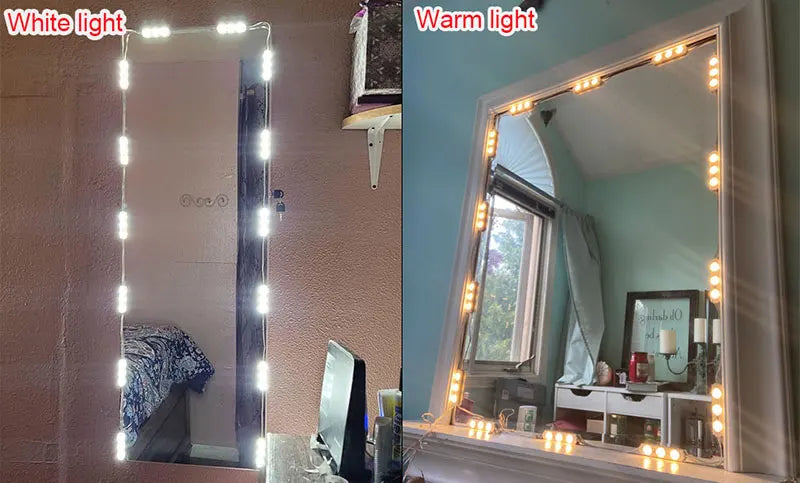 Makeup Mirror LED Light Bulbs Vanity Lights USB 5V Bathroom Dressing Table Lighting Dimmable 5 Colors Hollywood LED Vanity Light