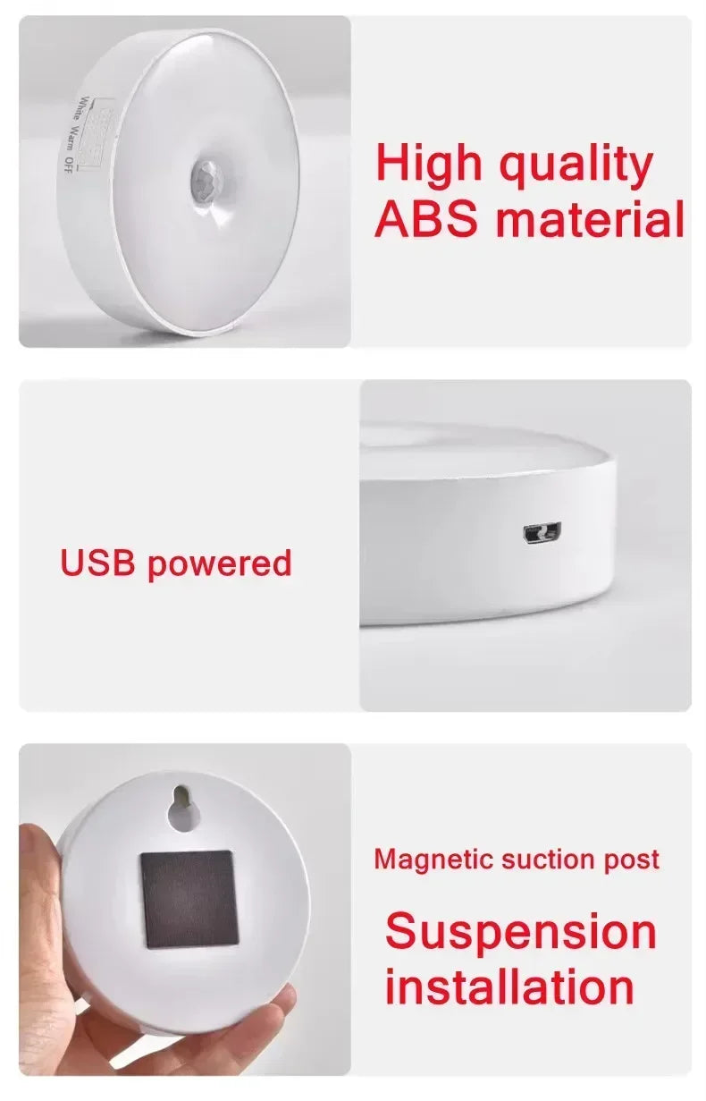 Motion Sensor Smart Led Night Light, Square Lens Eye Protection Bedside Lamp,for Wardrobe,Living Room,Bedroom,Staircase,Camping
